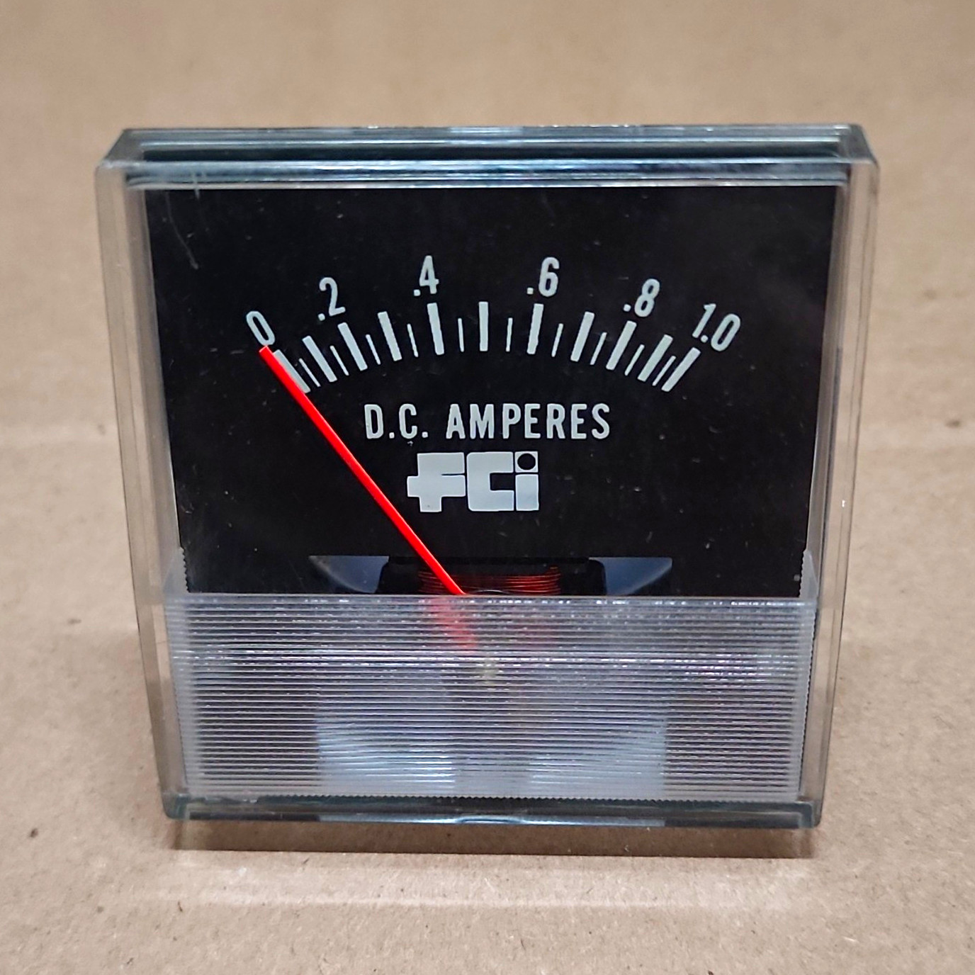 FCI DC Amperes Analog Panel Meter Ammeter Gauge Model/MPN D.C. AMPERES FCI DC Amperes Analog Panel Meter Ammeter Gauge Model/MPN D.C. AMPERES