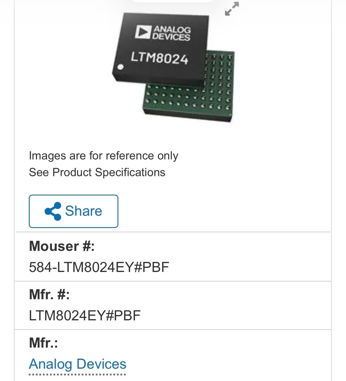 Analog Devices x15 LTM8024EY#PBF 40V 7A Silent Switcher µModule Regulator Analog Devices x15 LTM8024EY#PBF 40V 7A Silent Switcher µModule Regulator
