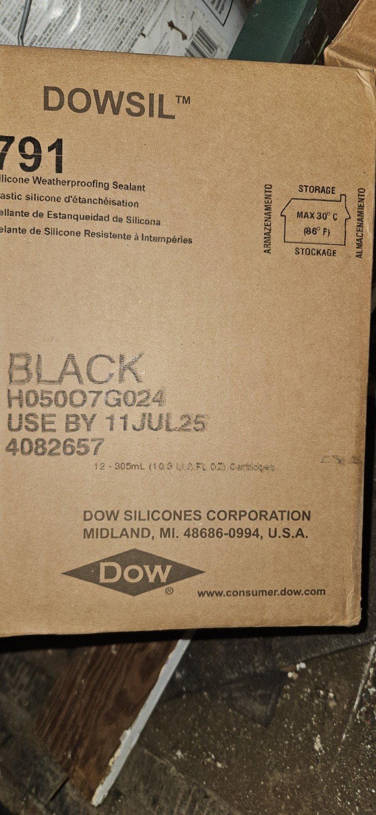 12 Cartridges Unopened Full Case DOWSIL NEW Of Black Dowsil 791 ~Rv's 12 Cartridges Unopened Full Case DOWSIL NEW Of Black Dowsil 791 ~Rv's