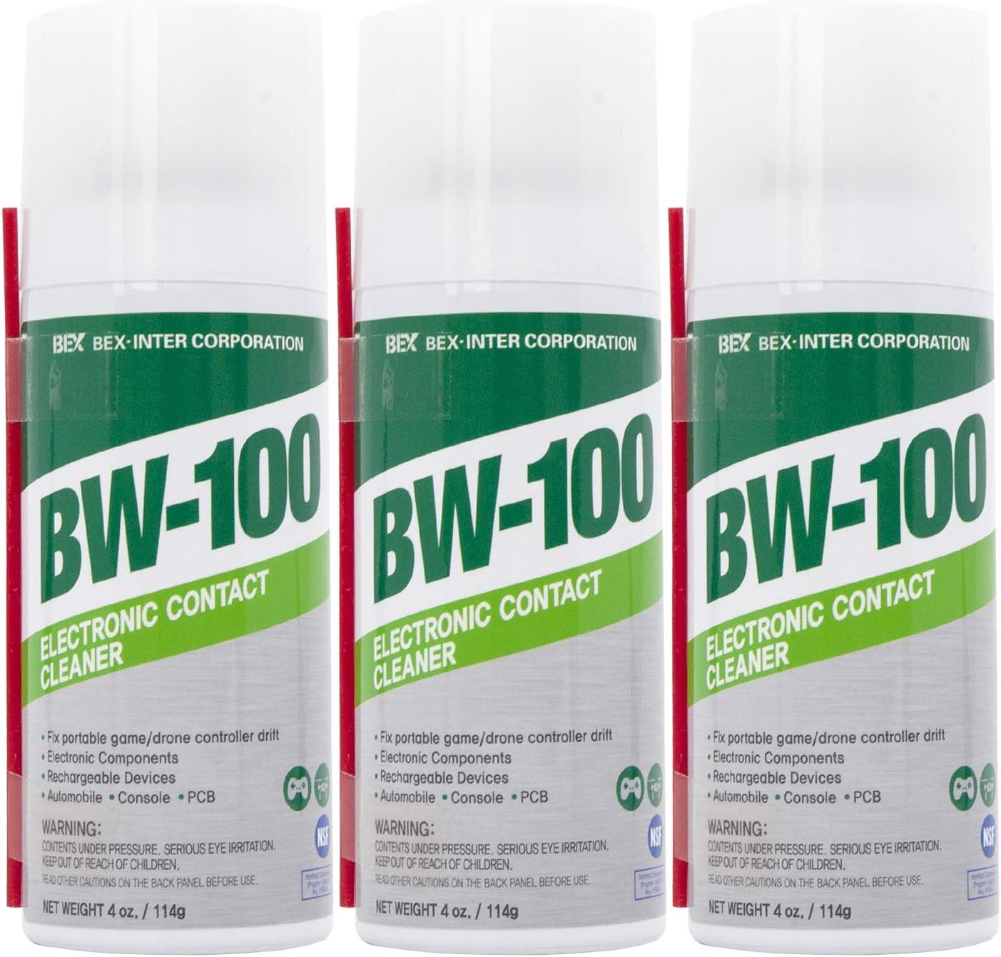 BW-100 Non-Flammable Electronic Contact Cleaner Aerosol 4 Ounce (Pack of 3) BW-100 Non-Flammable Electronic Contact Cleaner Aerosol 4 Ounce (Pack of 3)