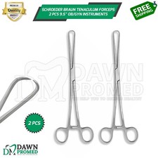 Schroeder Braun Tenaculum Uterine Forceps 2 Pcs 9.5
