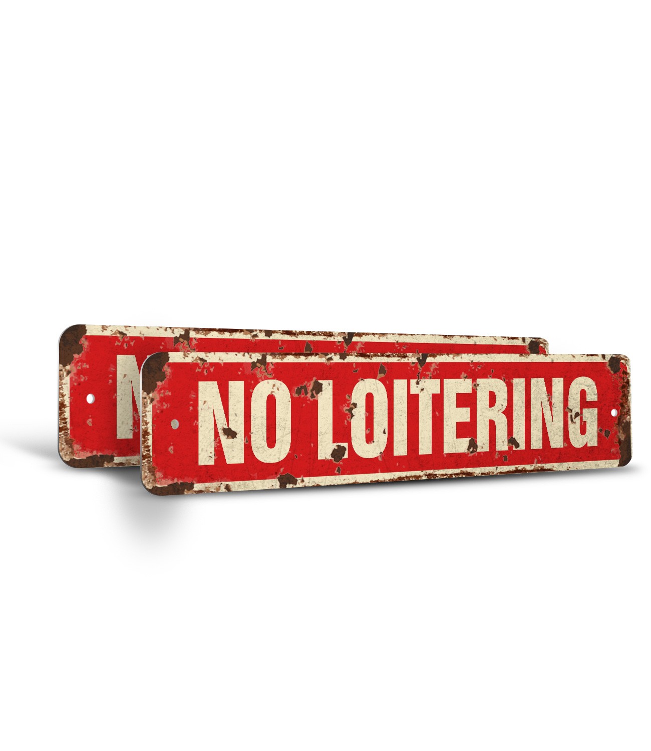 NO LOITERING Vintage Style Rustic Street Sign illegal crime public spaces places