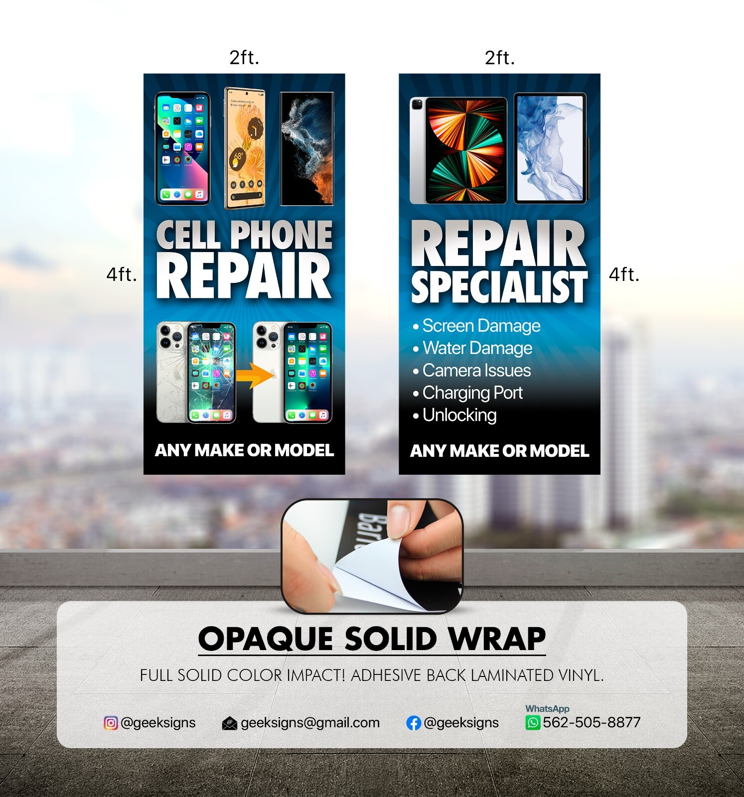 Cell Phone Repair Banner Poster Sign computer repair iphone ipad ipod samsung