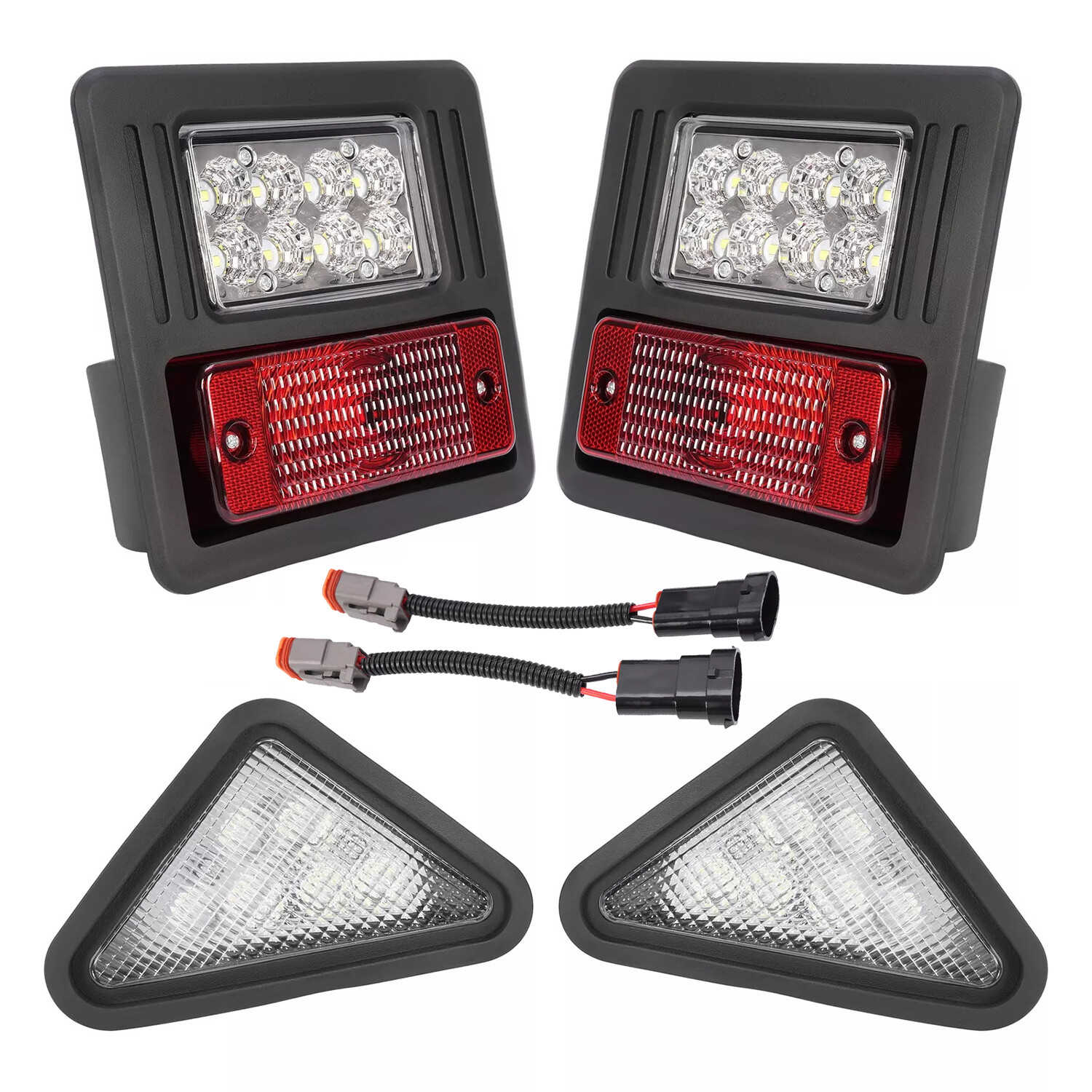 4x LED Headlight Tail Exterior Light Kit For Bobcat Skid Steer Loader Plastic 4x LED Headlight Tail Exterior Light Kit For Bobcat Skid Steer Loader Plastic