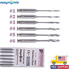 6PCS Peeso Reamers Dental Drills Stainless Steel Endo Burs #1-#6 Engine Use 32MM picture