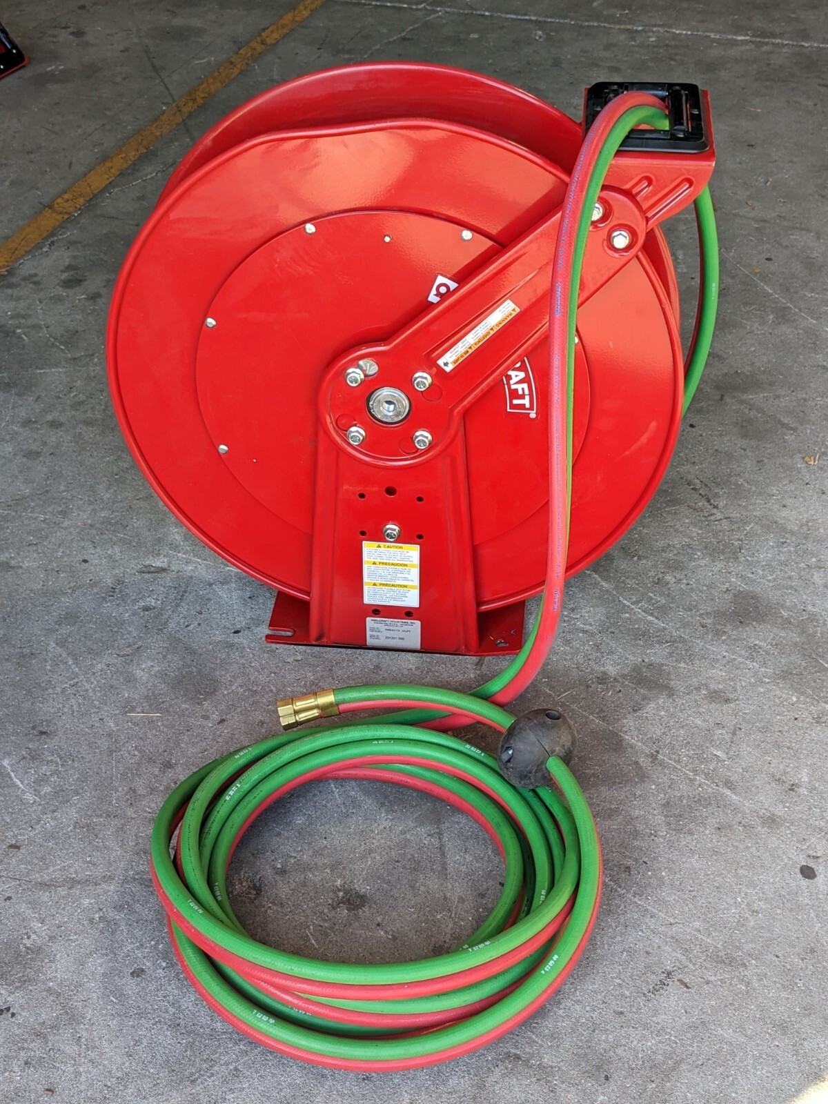 ReelCraft Twin Line Welding Hose Reel 75 Ft. x 3/8 In. TW86075 OLPT Used ReelCraft Twin Line Welding Hose Reel 75 Ft. x 3/8 In. TW86075 OLPT Used