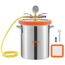 VEVOR Vacuum Chamber Tempered Glass Lid Vacuum 5 Gal Degassing Chamber Silicone picture