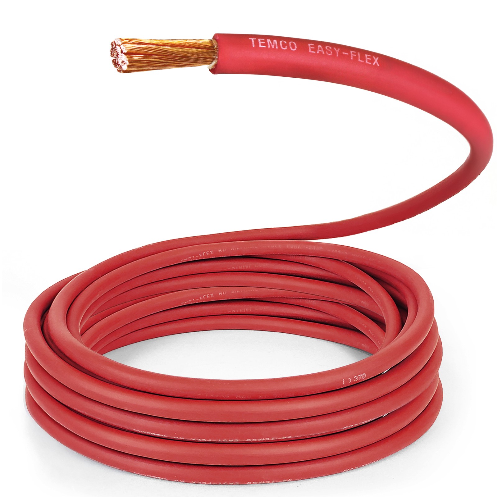 TEMCo 2 Gauge AWG 50 Ft Red Flexible Copper USA Welding Cable Battery Wire