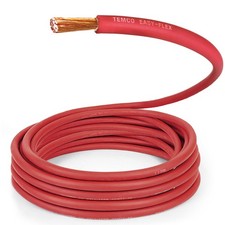 TEMCo 2 Gauge AWG 50 Ft Red Flexible Copper USA Welding Cable Battery Wire picture