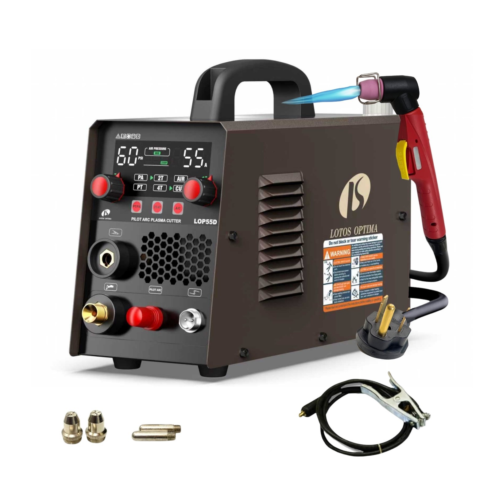 LOTOS LOP55D 55A Plasma Cutter Non-Touch Pilot Arc 110V/220V Dual Voltage 1/2 LOTOS LOP55D 55A Plasma Cutter Non-Touch Pilot Arc 110V/220V Dual Voltage 1/2