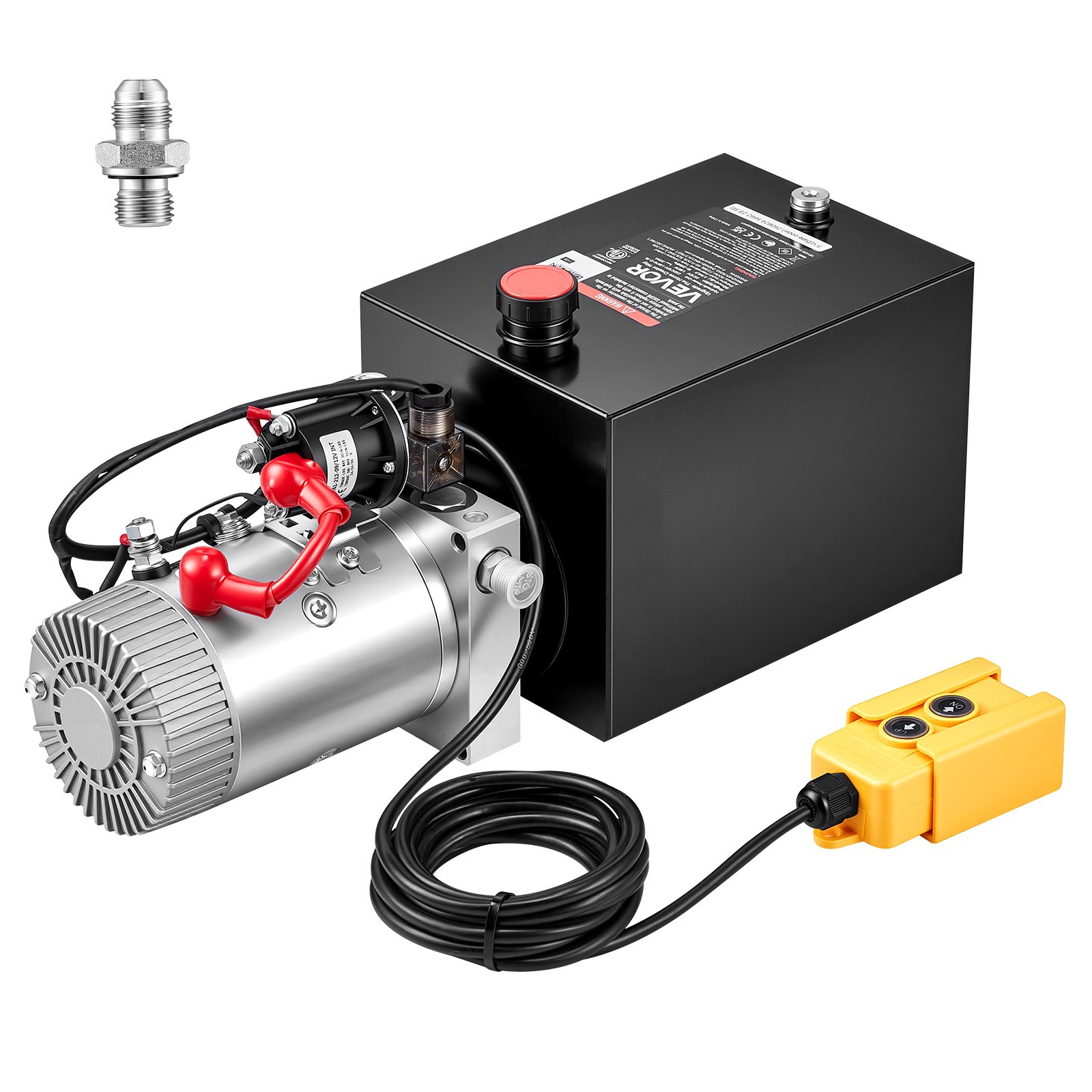 VEVOR 8 Quart Hydraulic Pump DC 12V Single Acting Dump Trailer Pump VEVOR 8 Quart Hydraulic Pump DC 12V Single Acting Dump Trailer Pump