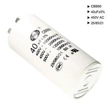 1x 450V AC Double Insert 94x45mm White for Pump Motor CBB60 Run Capacitor 40uF picture