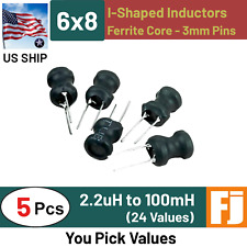 5 Pcs Radial Ferrite Choke 2.2uH to 100mH 6x8 I-Shaped Inductor Coil | US Ship picture