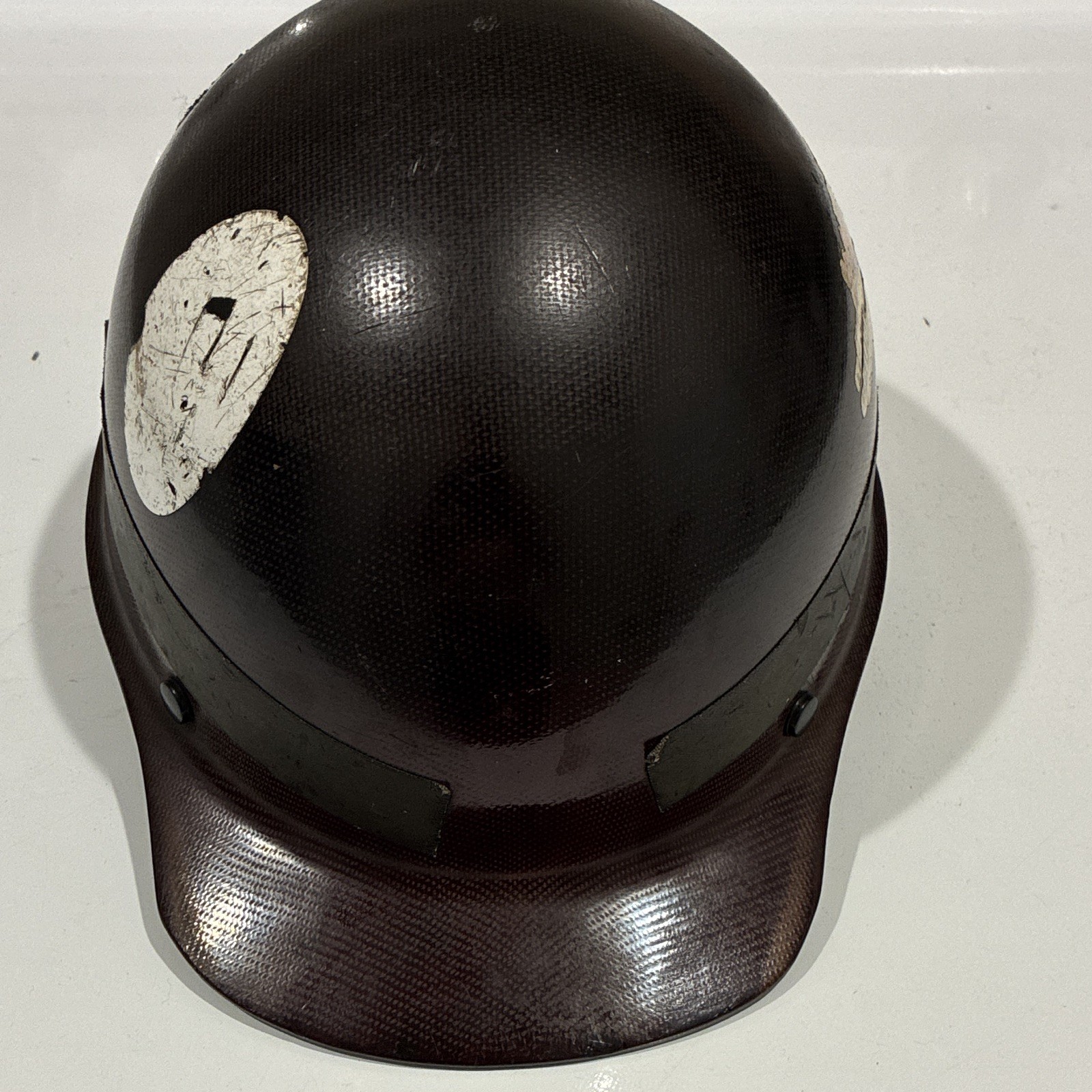 Vintage MSA Skullgard Brown Hard Hat ANSI Class E Ratchet Suspension