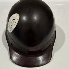 Vintage MSA Skullgard Brown Hard Hat ANSI Class E Ratchet Suspension picture