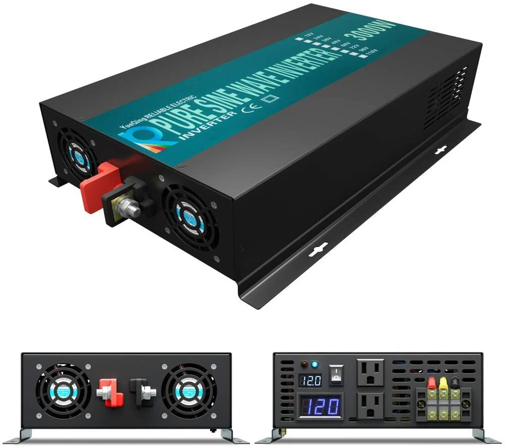 WZRELB 12V Pure Sine Wave Inverter 3000W 110V 220V Solar System Power Generator