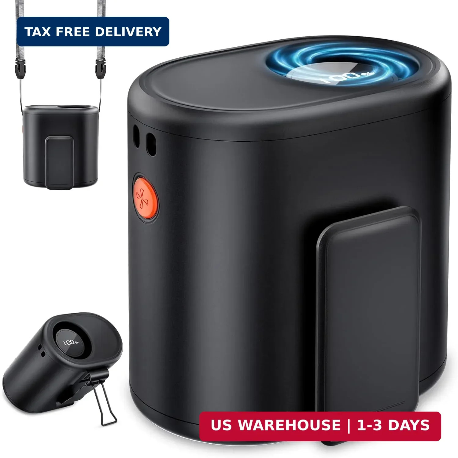AI Portable Waist Fan, 6-Speed 15,000RPM Strong Turbo Airflow, 30H Cooling Batte AI Portable Waist Fan, 6-Speed 15,000RPM Strong Turbo Airflow, 30H Cooling Batte