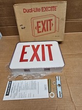 Vintage 1990's DUAL-LITE EXCITE SERIES EXIT SIGN,  EX-2100 120V, Light, Art-Deco picture