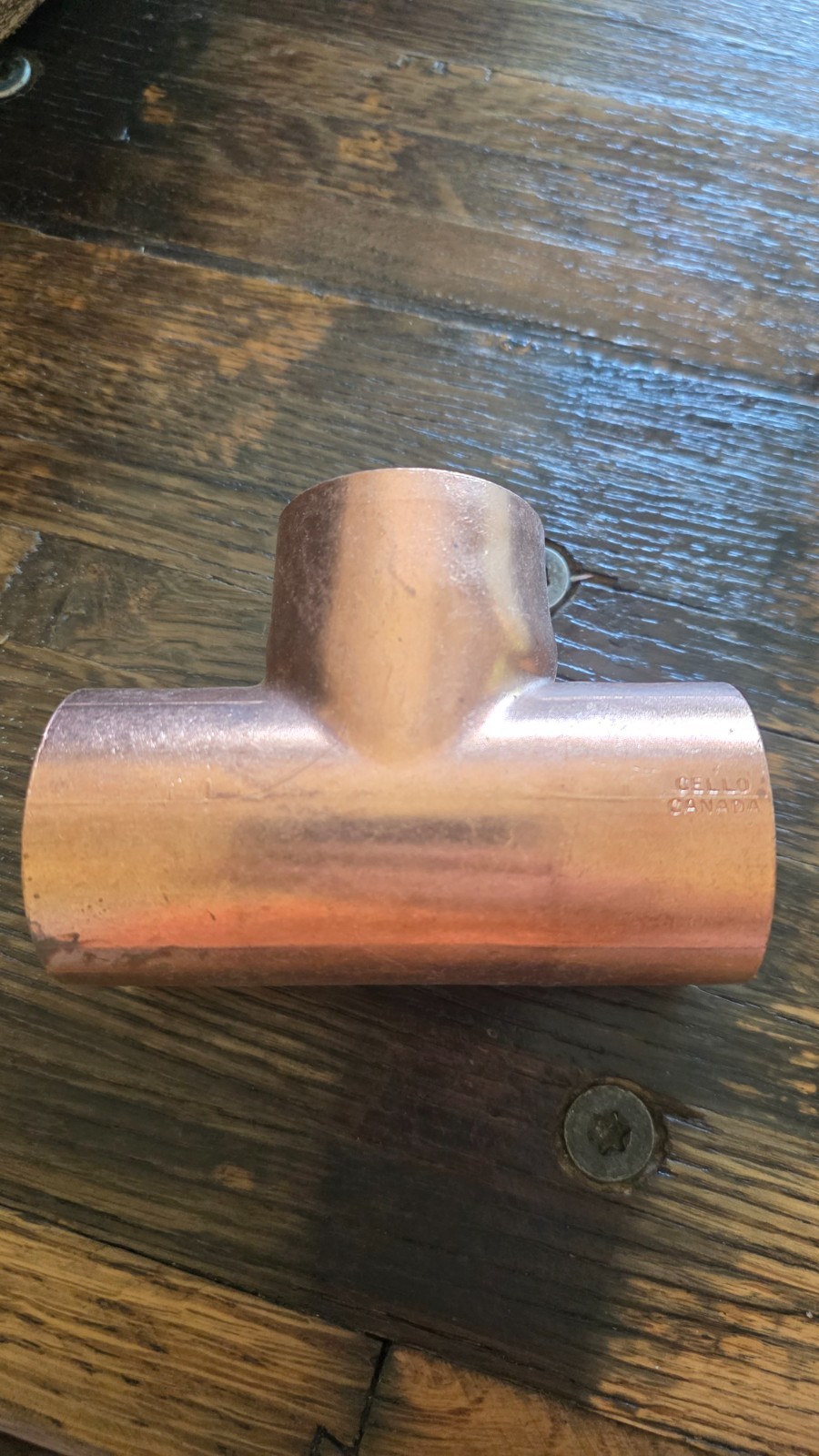 1-1/2 inch x 1-1/2 inch x 1-1/2 inch CxCxC Copper Tee 1-1/2 inch x 1-1/2 inch x 1-1/2 inch CxCxC Copper Tee