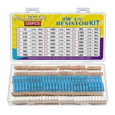 25 Values 2W Metal Film Resistor Kit from 1 Ohm to 1M Ohm 2 Watt 1% Resistors As picture