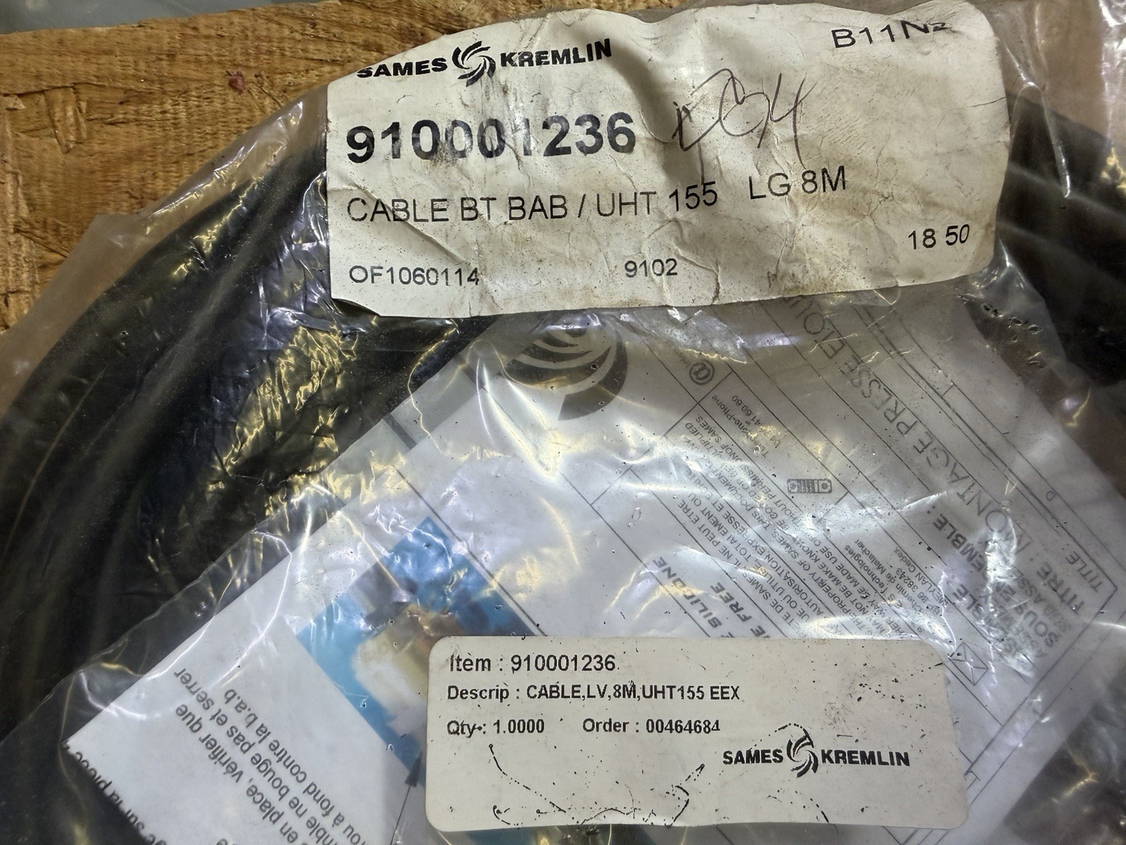 Sames 910001236 Cable, LV JBOX-HV Unit 8m NOS QTY 2 available Volume Discount Sames 910001236 Cable, LV JBOX-HV Unit 8m NOS QTY 2 available Volume Discount
