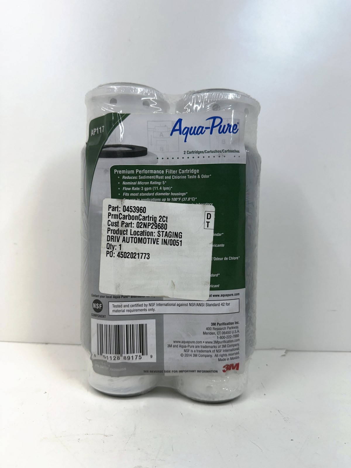 2-Pack 3M Aqua-Pure AP117 Water Filter Cartridge 5 Micron 3 GPM Sealed New