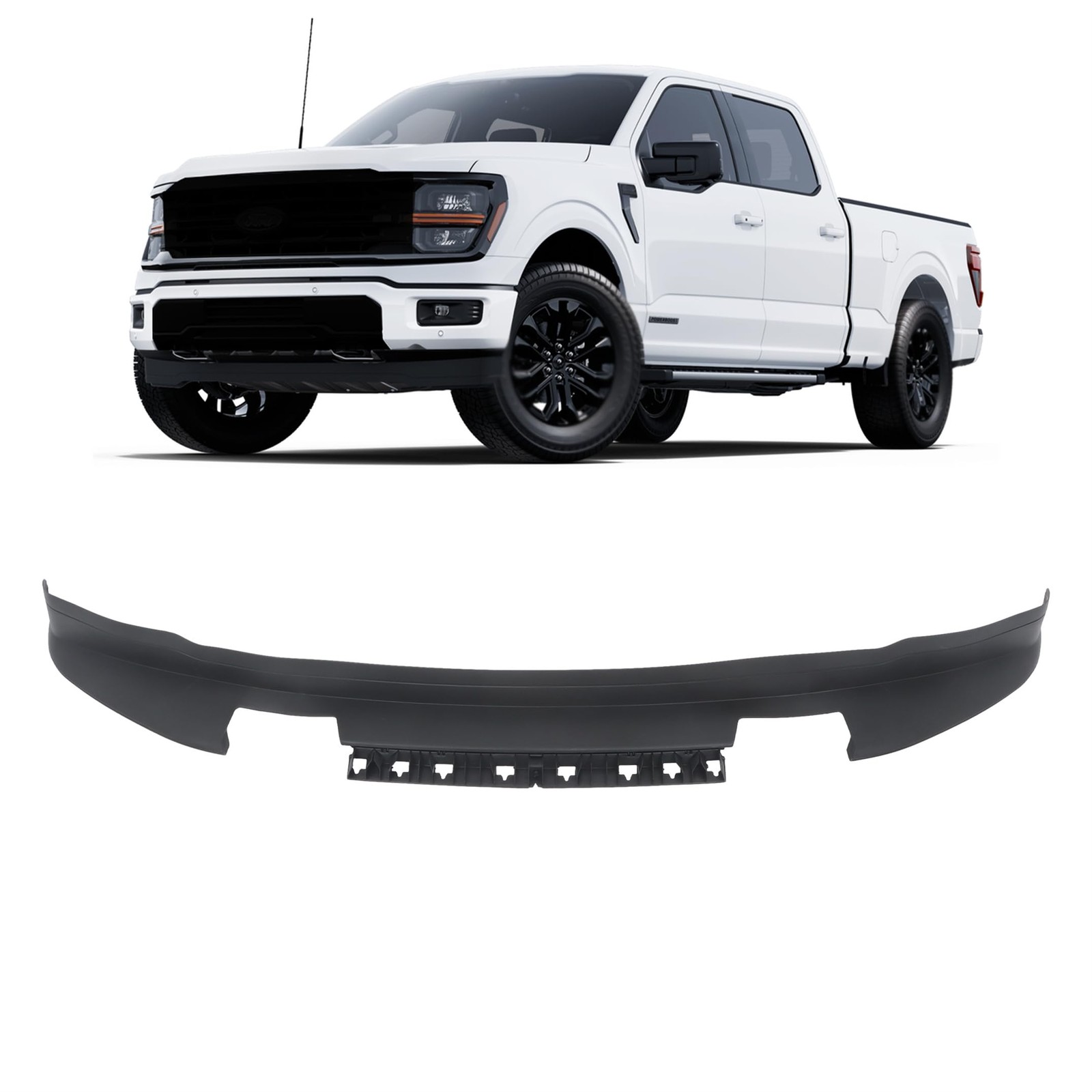 Front Bumper Lower Air Deflector Panel with Tow Hooks