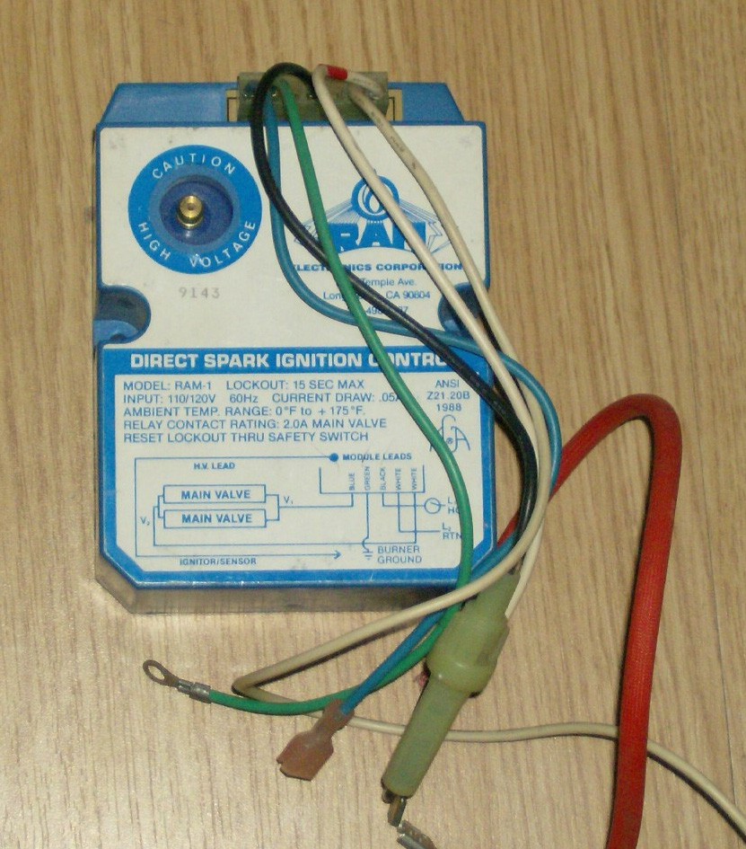 L B White 304C Propane heater DSI Ignition control, RAM-1, 550-07324, 120-06427 L B White 304C Propane heater DSI Ignition control, RAM-1, 550-07324, 120-06427