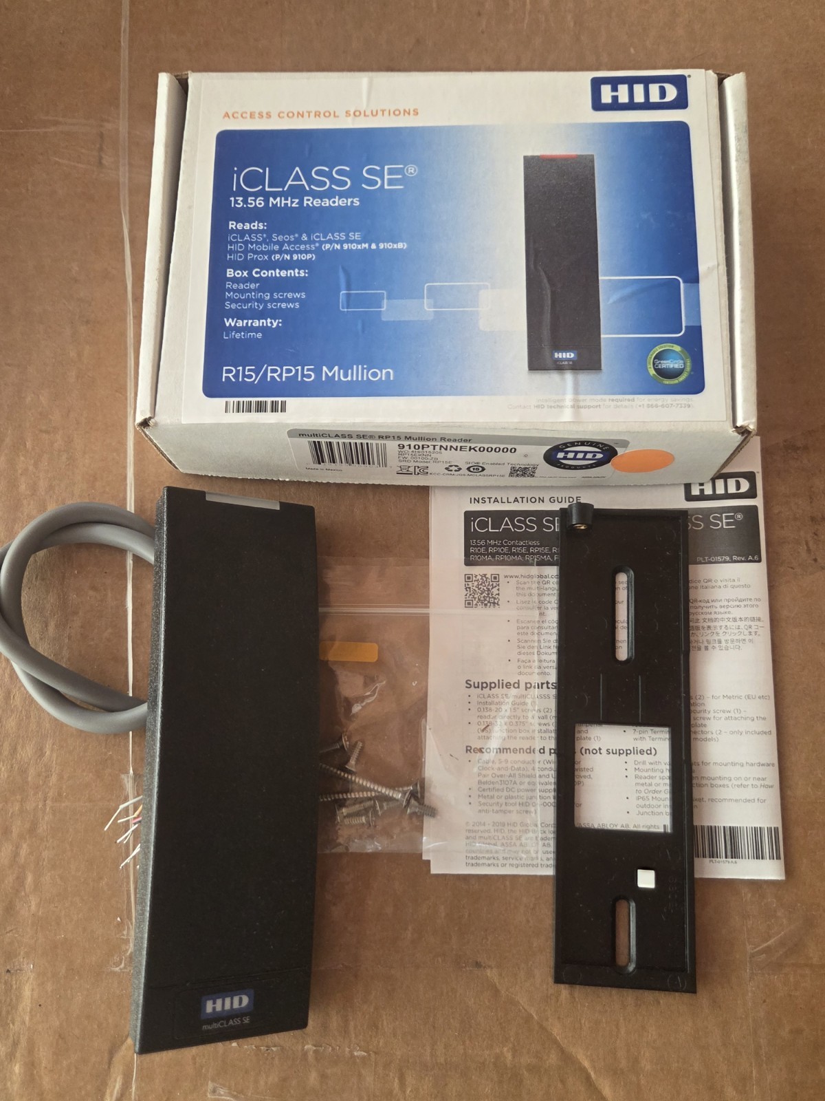 910PTNNEK00000 HID multiCLASS Mullion Reader SE RP15 Contactless Smart Card New 910PTNNEK00000 HID multiCLASS Mullion Reader SE RP15 Contactless Smart Card New