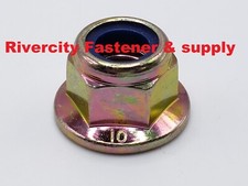 M10-1.5 Nylon Insert Flange Lock Nuts 10mm x 1.5 Flanged Stop Nut M10x1.5 ZY picture