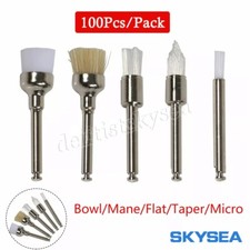100Pcs/Pack Dental Polishing Brush Flat/Mane/Tapered For Slow Speed Handpiece OE picture