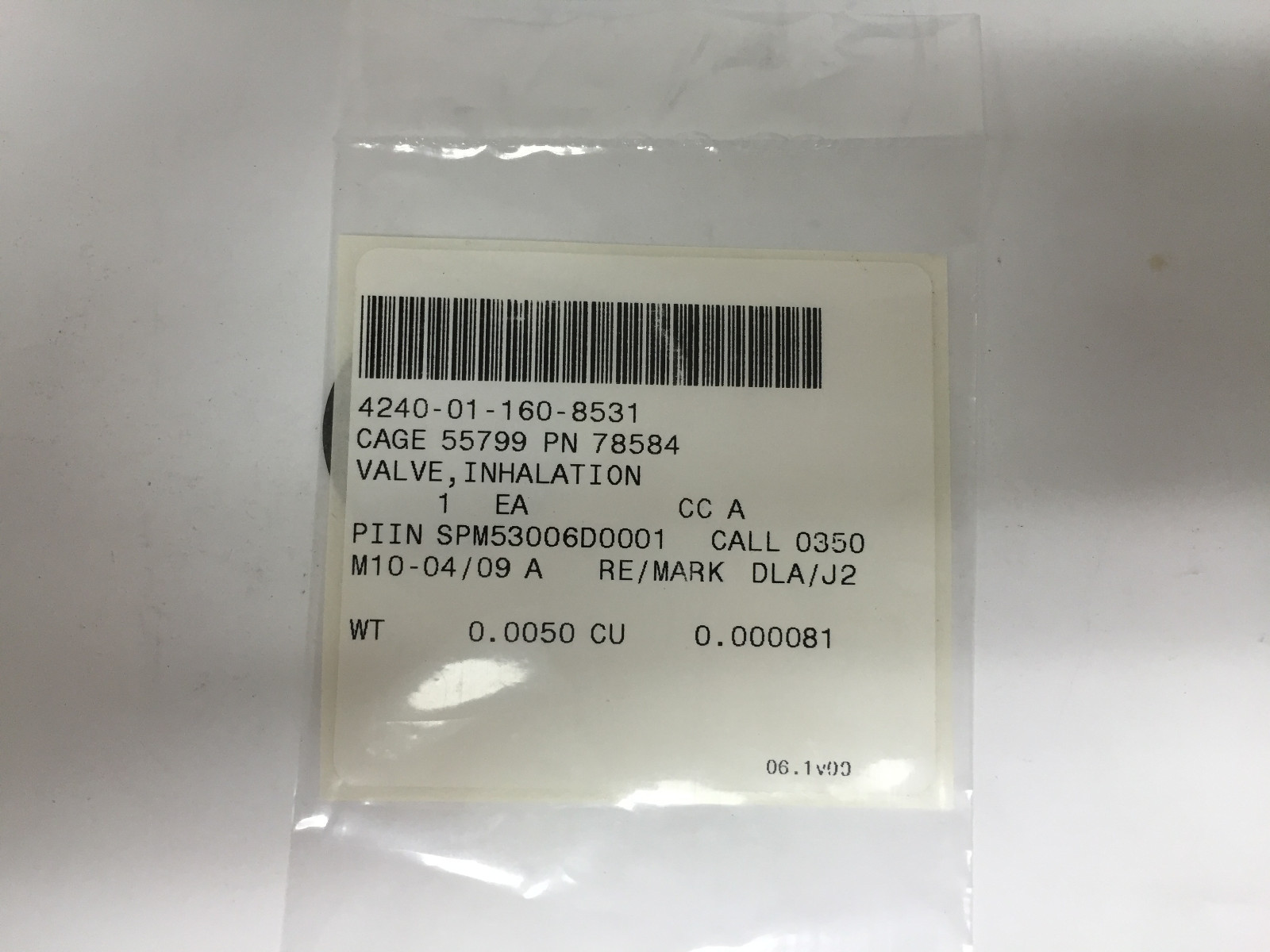 2 PCS MSA 78584 Inhalation Valve