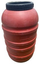 58 Gallon Refurbished Plastic Olive Barrel - Open-Head with Screw Lid picture