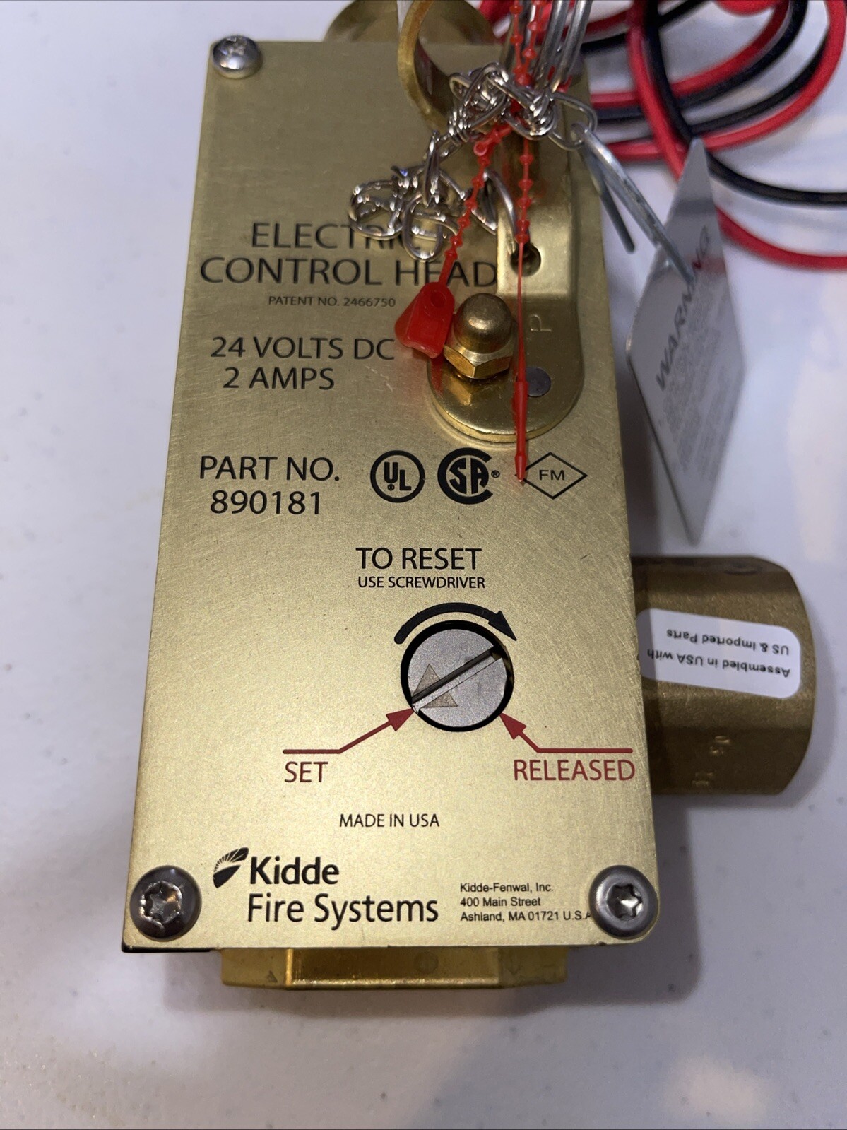 🔥🔥Kidde WK-890181-200 Electric Control Head, 24V, New Never Use, With Out Box 🔥🔥Kidde WK-890181-200 Electric Control Head, 24V, New Never Use, With Out Box
