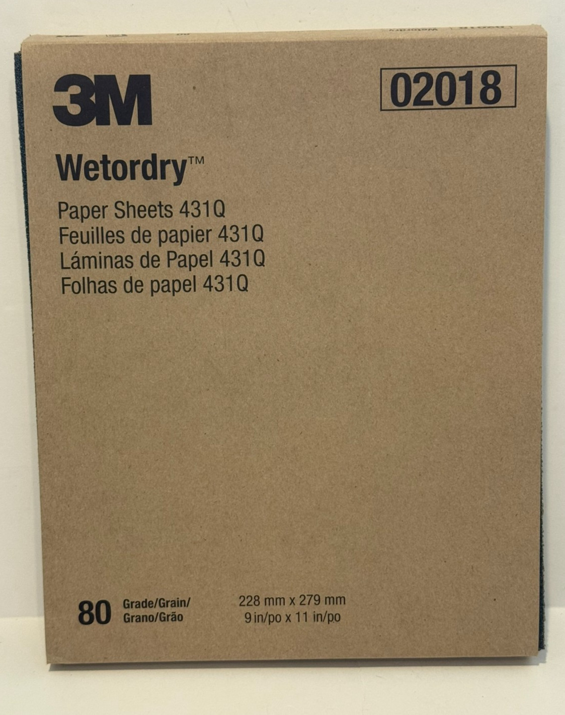 3M 9 X 11 SAND PAPER ABRASVIE SHEETS 80 GRIT WET OR DRY 431Q 02018 - 50 PACK 3M 9 X 11 SAND PAPER ABRASVIE SHEETS 80 GRIT WET OR DRY 431Q 02018 - 50 PACK
