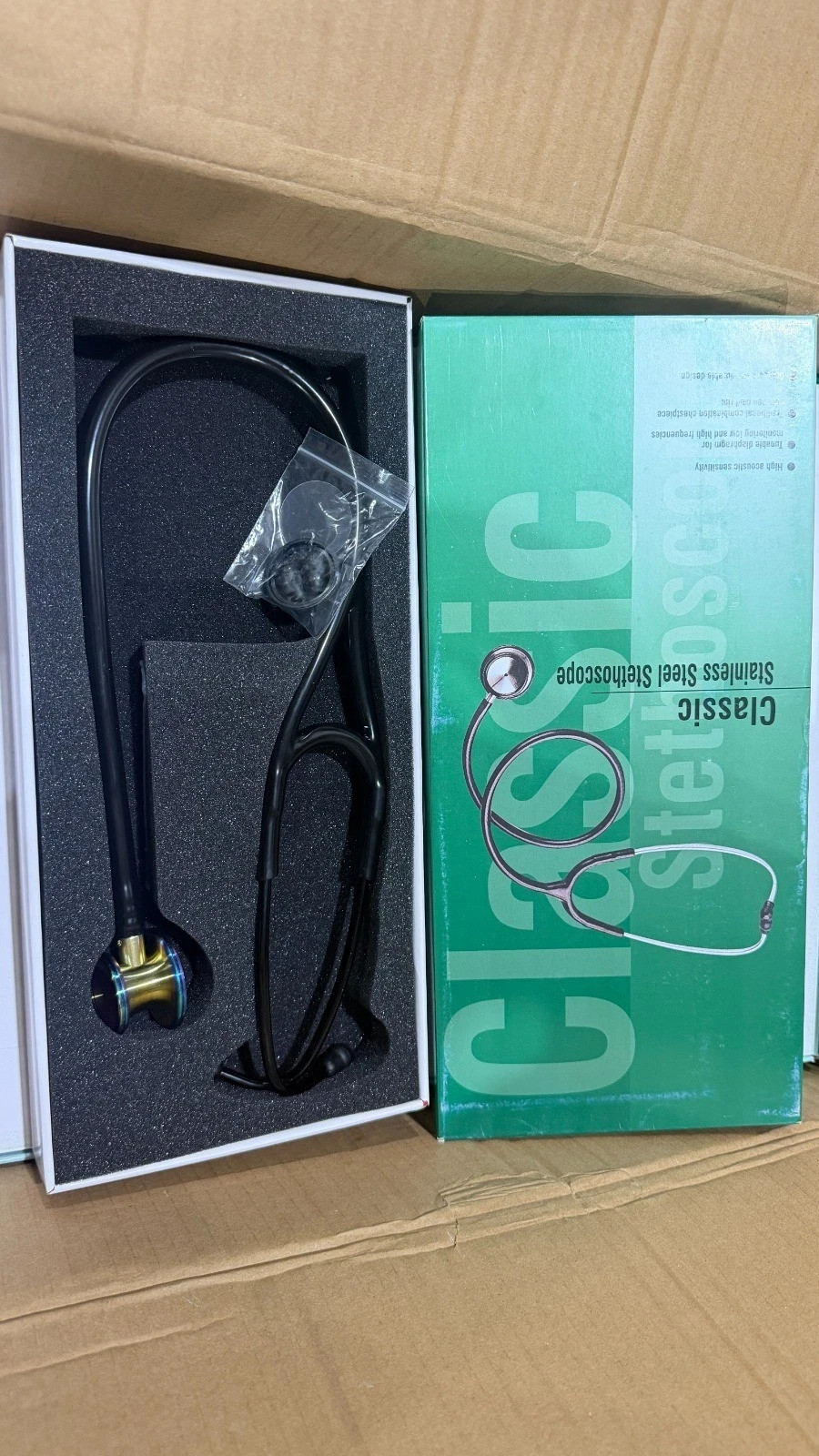 3M Littmann Cardiology IV Stethoscope 6179 Champagne Chestpiece Black Tube
