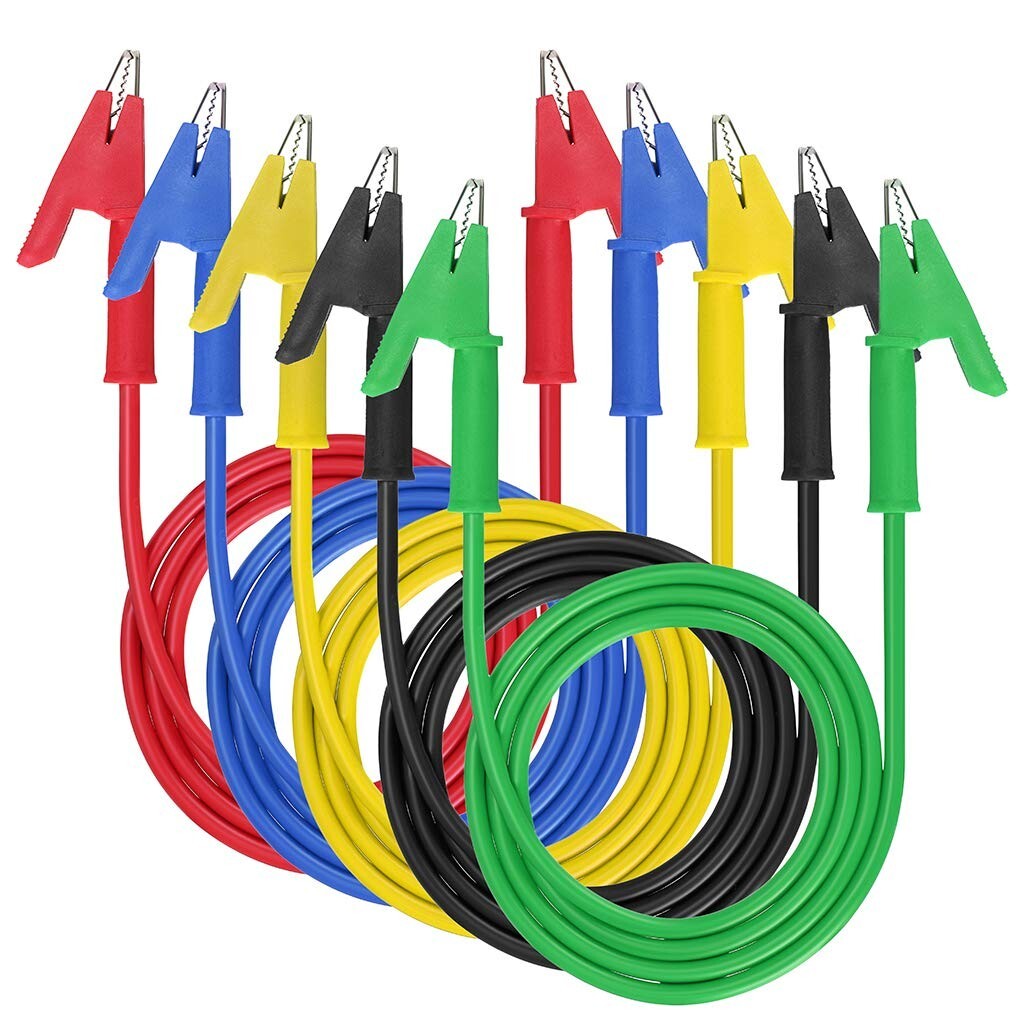 5Pcs 30V 15A Alligator Clips Electrical Test Leads Set 3.3ft Jumper Wires Cables 5Pcs 30V 15A Alligator Clips Electrical Test Leads Set 3.3ft Jumper Wires Cables