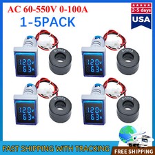 Lots of AC 60-500V 0-100A 22mm 3in1 Voltmeter Ammeter LED Digital Volt/AMP Meter picture
