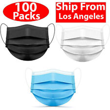 100/ 50 PCS Black Face Mask Mouth & Nose Protector Respirator Masks USA Seller picture