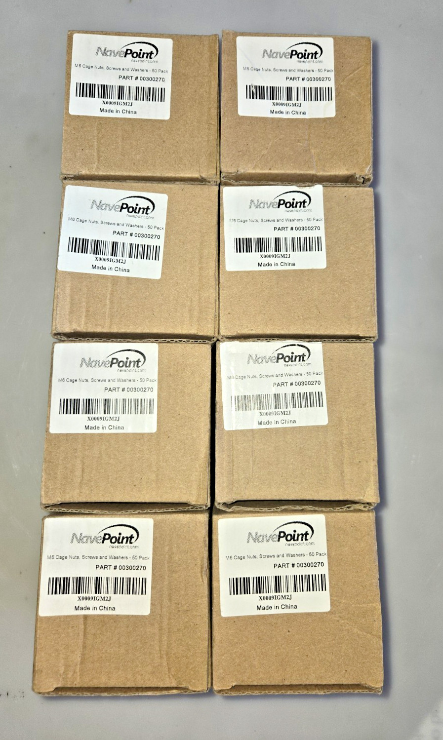 New 8 Boxes o fNave Point Brand M6 Cage Nut Screws ,Washers and Nuts Set