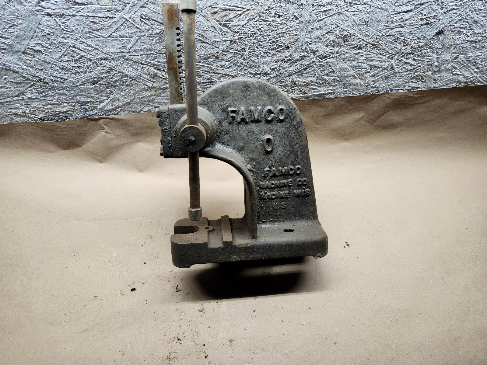 Vintage FAMCO Macine Co No 0 Arbor Press  Cast Iron Benchtop Tool