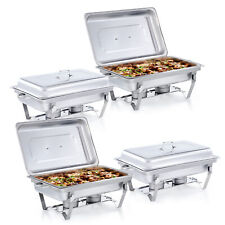 4 Pack 13.7Qt Stainless Steel Chafer Chafing Dish Sets Bain Marie Food Warmer picture