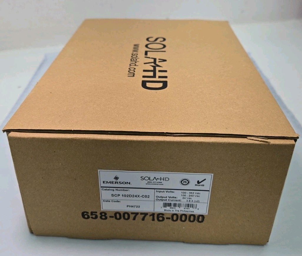 NEW EMERSON SOLA HD SCP 102D24X-C02 Power Supply 24VDC @ 3.8A (x2) NEW EMERSON SOLA HD SCP 102D24X-C02 Power Supply 24VDC @ 3.8A (x2)