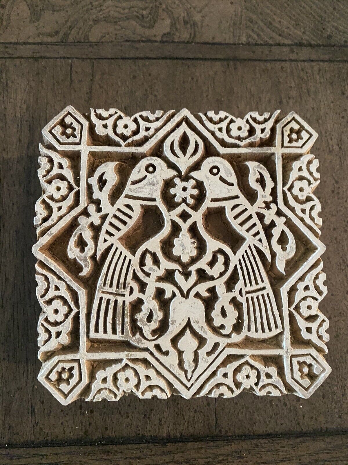 Wooden hand carved Printing Stamp Block for Fabrics Printing (Rosewood)