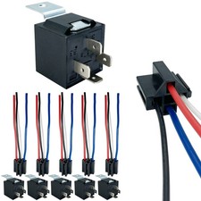 4-pin 40/30AMP 12V DC Relay Kit, SPST Automotive Relays, Pack of 6 picture