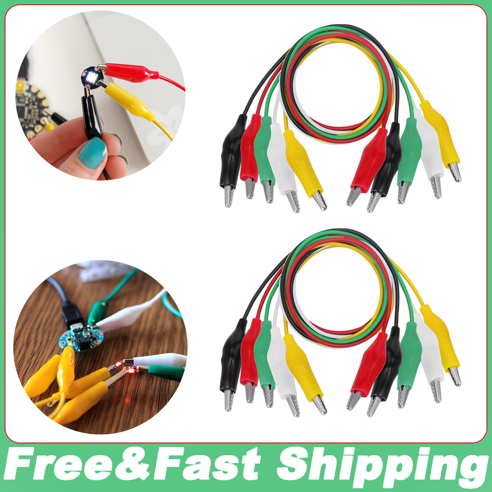 Lot of Mutimeter LEAD and 5 Colors Test Lead Cable Set Crocodile Alligator Clips