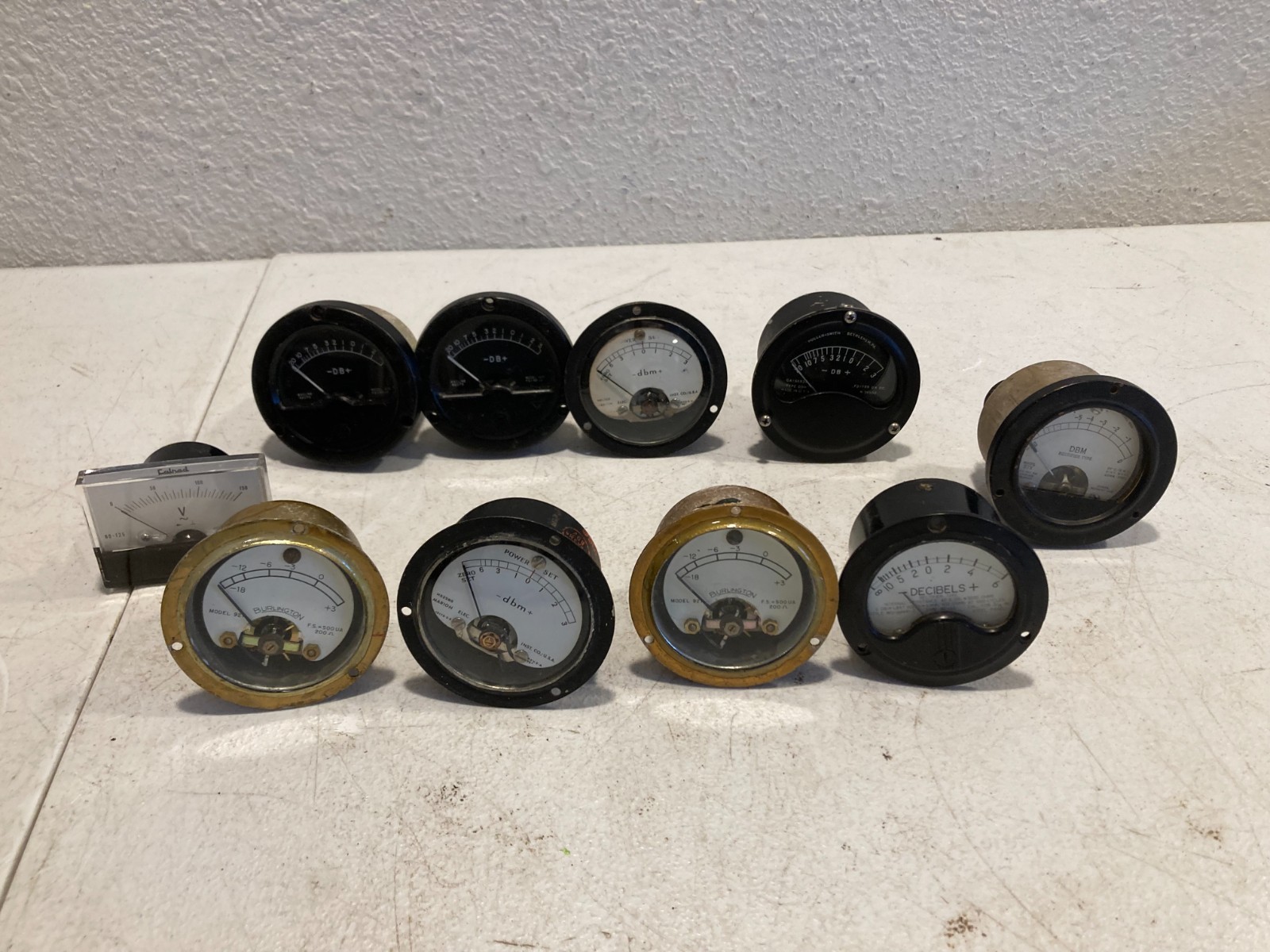 Lot 10 Vintage Analog Panel Meters DB dBm Voltmeter VU Meters