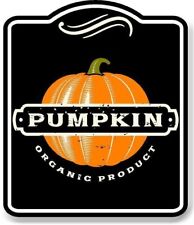 Vintage Organic Pumpkin Kitchen Decorative Fall BLACK Aluminum Composite Sign picture