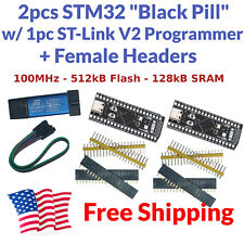 2pcs STM32F411CEU6 ARM STM32 100MHz Dev Board Module Black Pill ST-Link V2 F411 picture