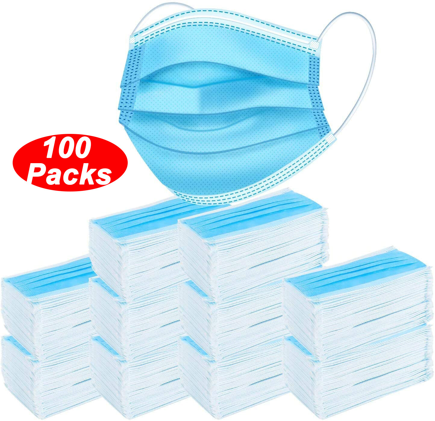 100 Pcs Unisex Face Soft Mask Mouth & Nose Protector Respirator Masks USA Seller